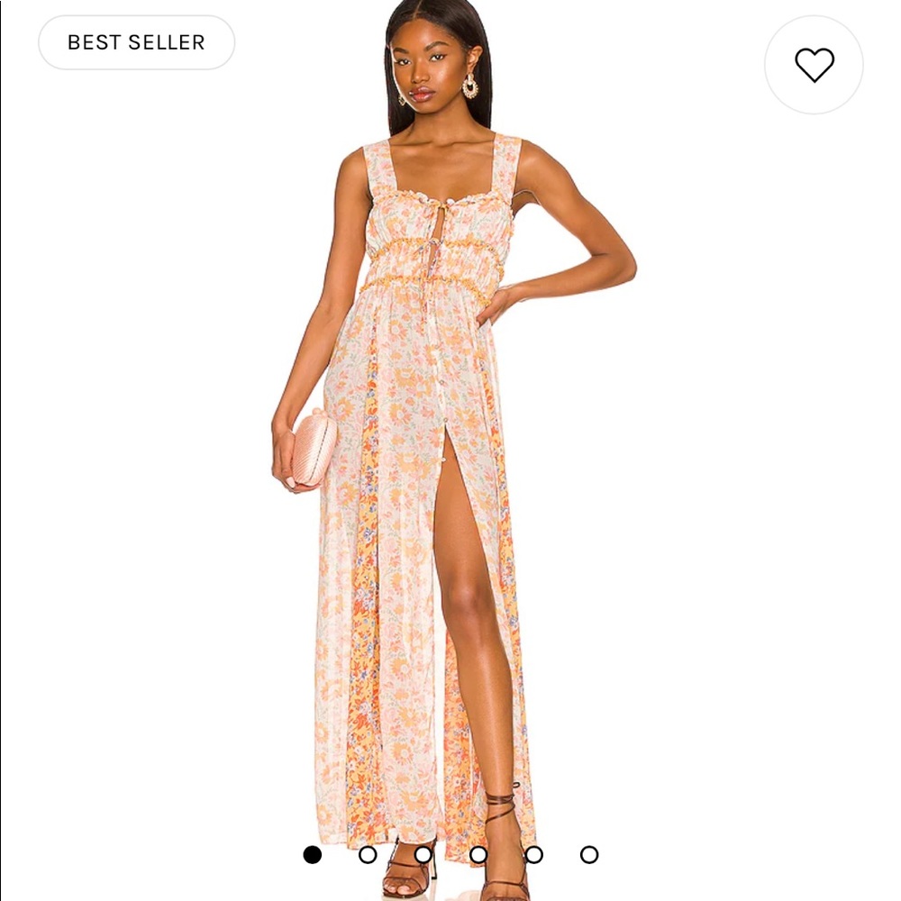 Free People Floral Maxi Dress - Orange and White